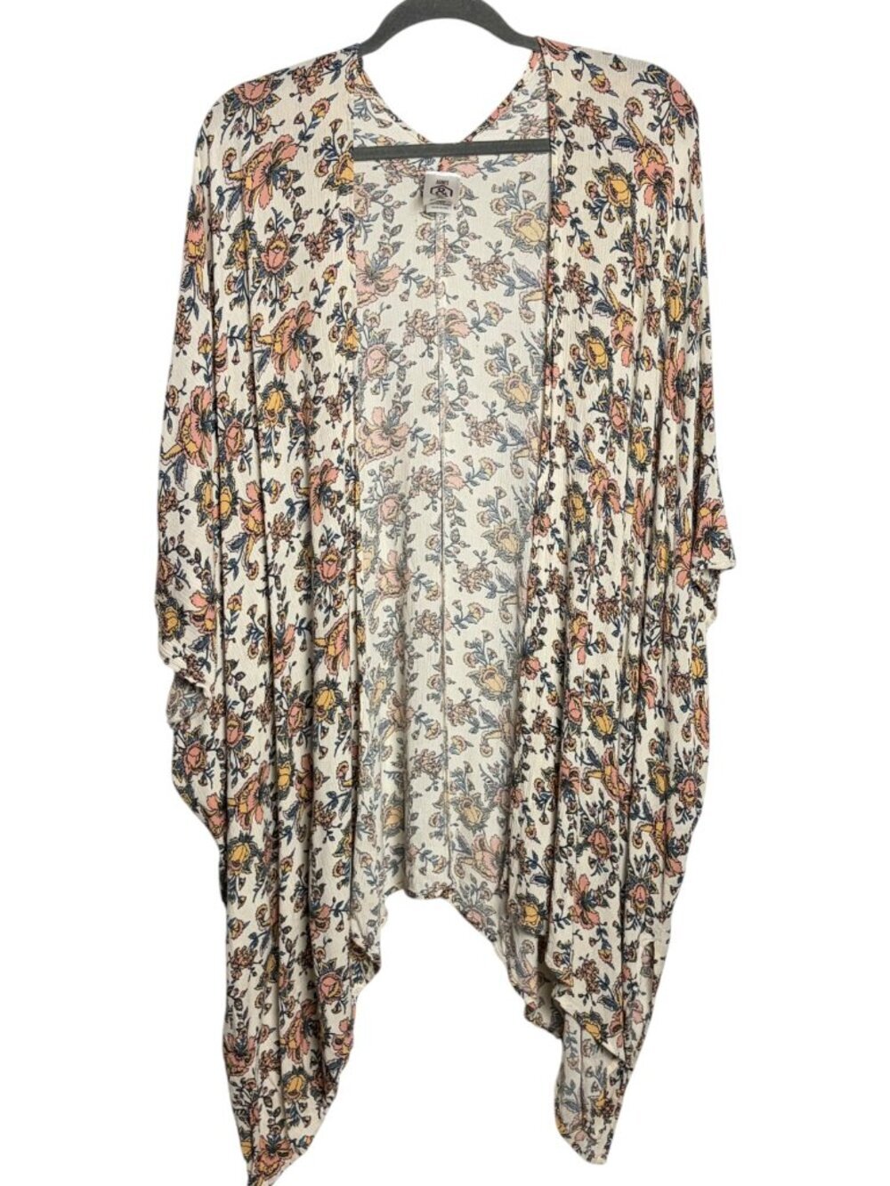 Agnes and Dora Size L Kimono Floral Open Front Duster Cardigain Gauze Beach Swim